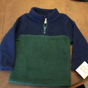 NWT Jumping Beans 24 mo fleece pullover jacket. Navy & forest green.